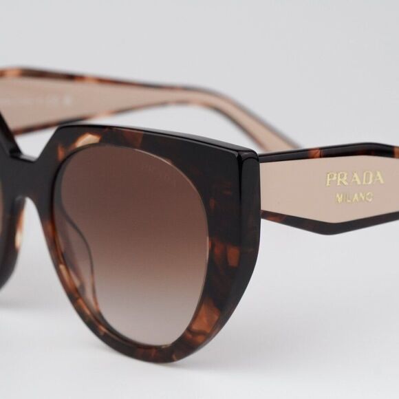 NEW Prada PR14WS 01R0A6 Tortoise Brown Gradient Oversized Women Sunglasses - Picture 9 of 13